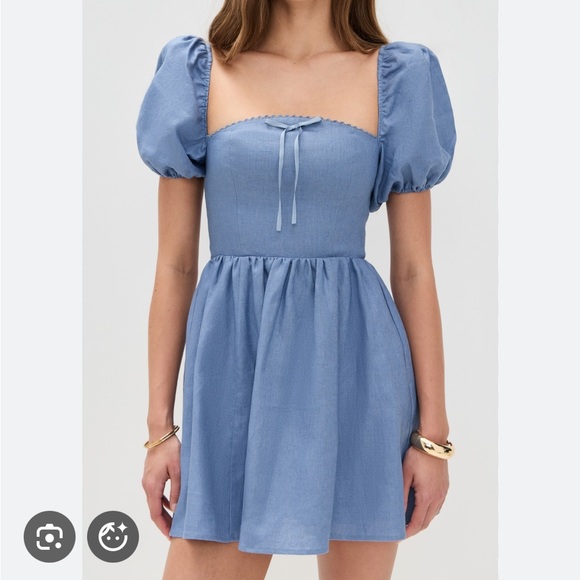 NWT REFORMATION Malvina Linen Dress, Viola, size 6
